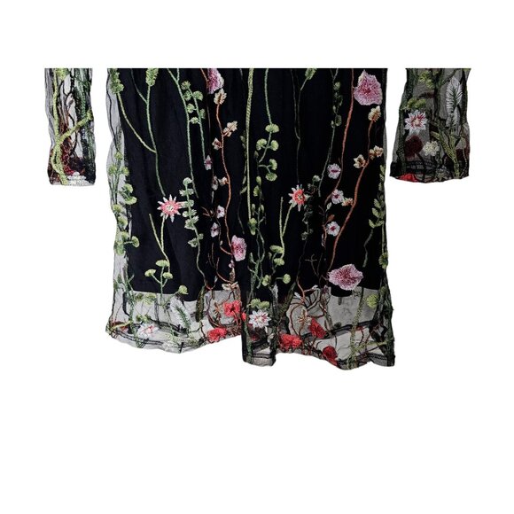 Women's - Floral Embroidered Long Sleeve Dress, Size Large - Picture 4 of 10